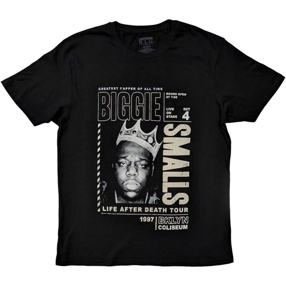 Biggie Smalls Unisex Adult Life After Death Tour Cotton T-Shirt / Black